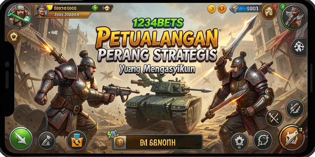 Tangkapan layar menampilkan aksi pertempuran intens dalam 1234BETS.