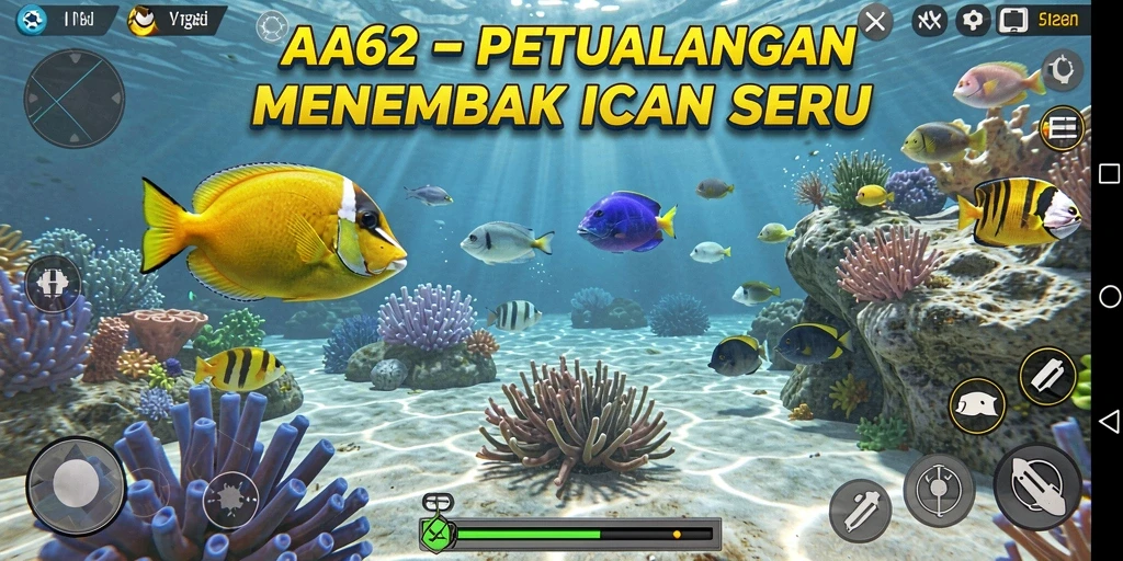 Tampilan gameplay seru dalam game Tembak Ikan AA62.