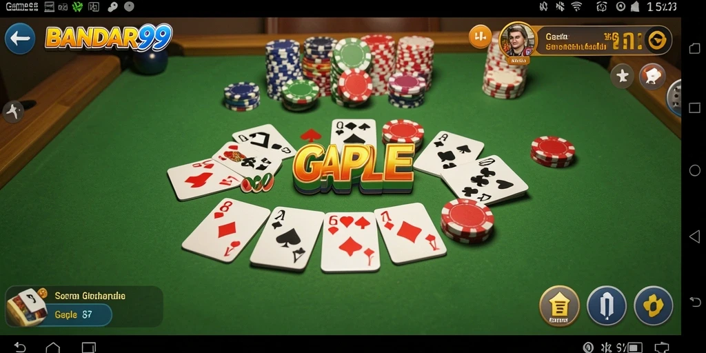 Tampilan menarik dari gameplay Gaple di BANDAR99.
