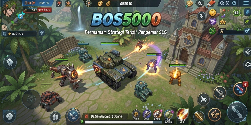 Tampilan gameplay mendebarkan dari BOS5000 dengan strategi yang menantang.