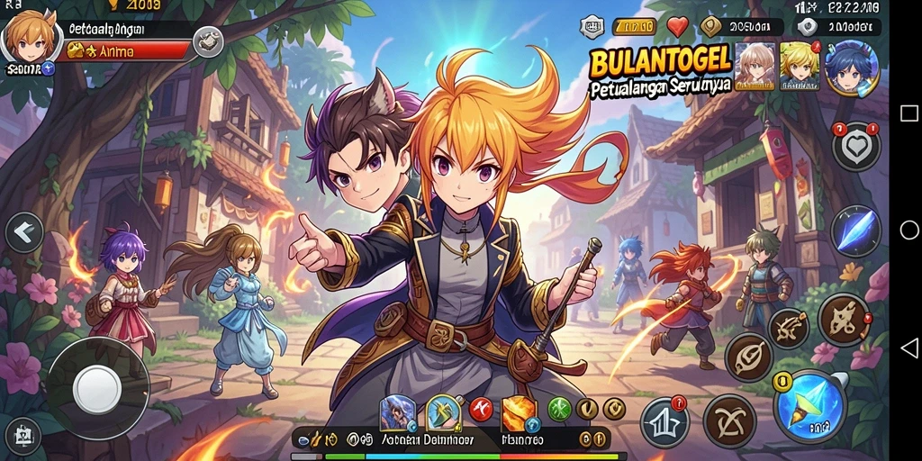 Tampilan gameplay menarik dari BULANTOGEL yang penuh aksi dan karakter anime.
