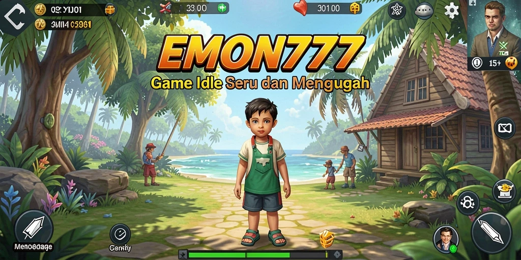 Tampilan gameplay EMON777 yang memikat dengan grafis cerah dan animasi halus.