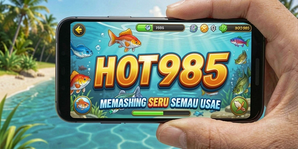 Tampilan gameplay HOT985 yang menakjubkan saat memancing.