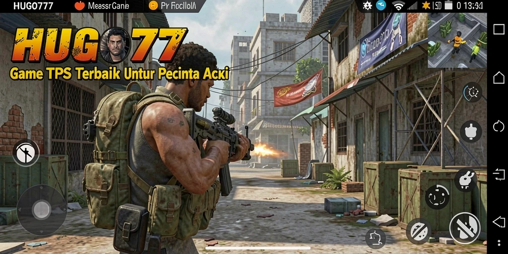 Tampilan screenshot HUGO77 yang menunjukkan aksi tembak-menembak seru.