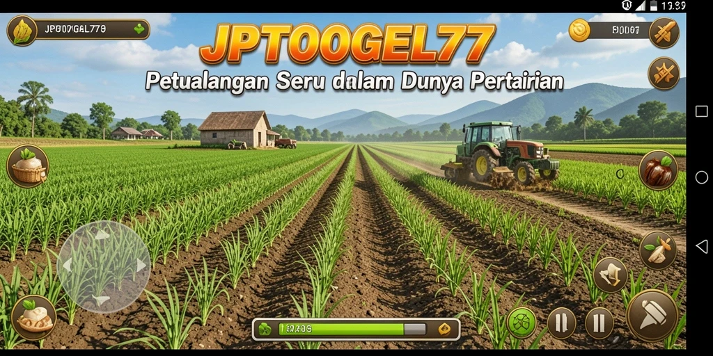 Tampilan permainan menarik dalam dunia pertanian yang indah.