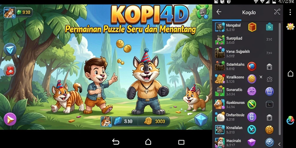 Tampilan gameplay seru KOPI4D dengan berbagai puzzle menarik.