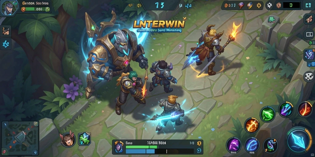 Gameplay LNTERWIN yang mendebarkan dan penuh aksi dalam pertandingan MOBA.