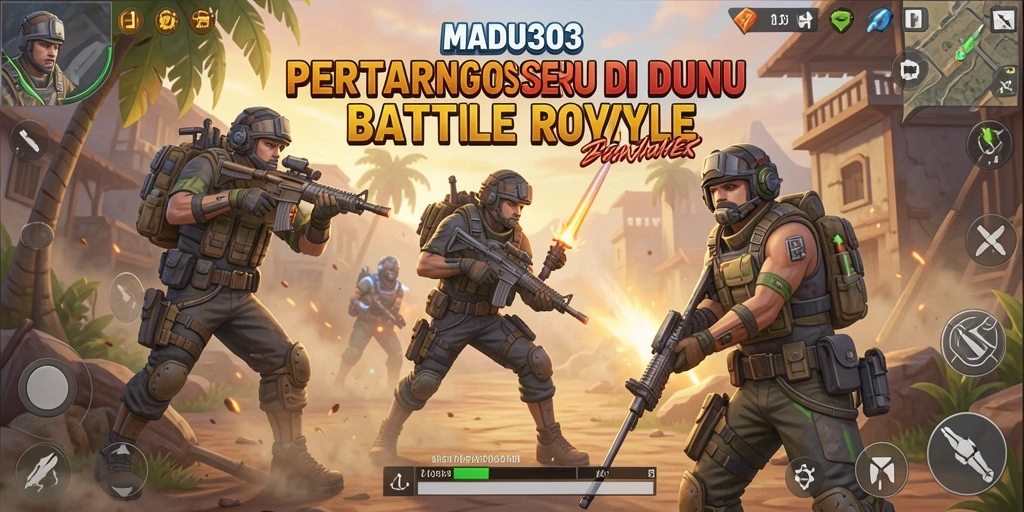 Gameplay seru MADU303 dalam pertempuran Battle Royale.