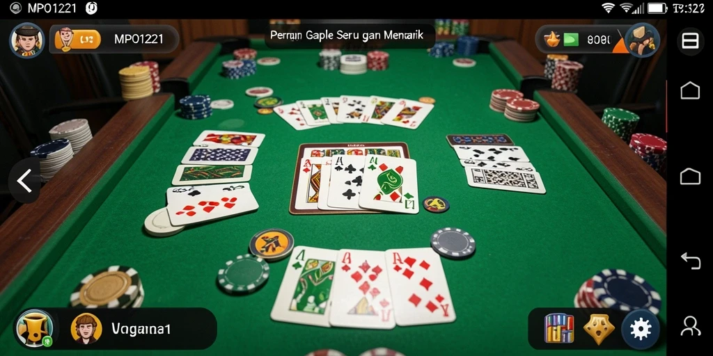 Tampilan screenshot permainan Gaple seru dan kompetitif.