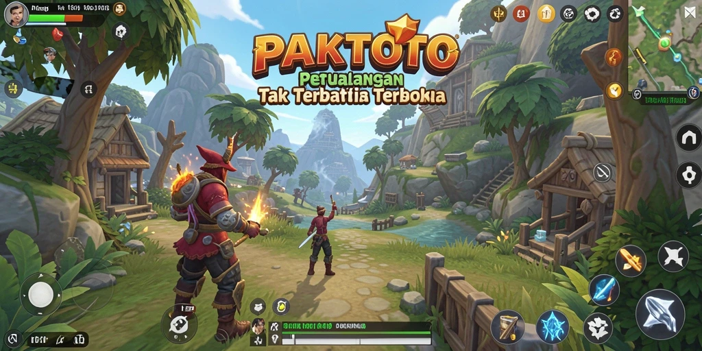 Tangkapan layar gameplay PAKTOTO menampilkan dunia terbuka yang luas.