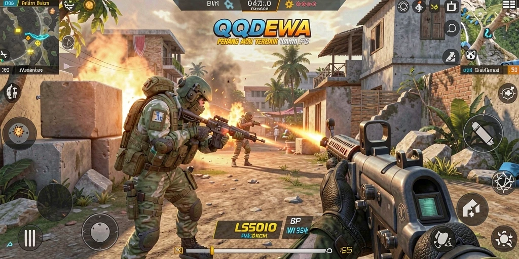 Screenshot gameplay QQDEWA yang menyoroti aksi seru FPS.