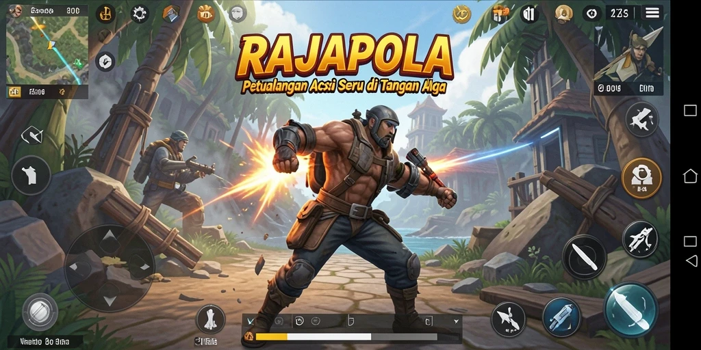 Tangkapan layar gameplay RAJAPOLA menampilkan aksi mendebarkan.