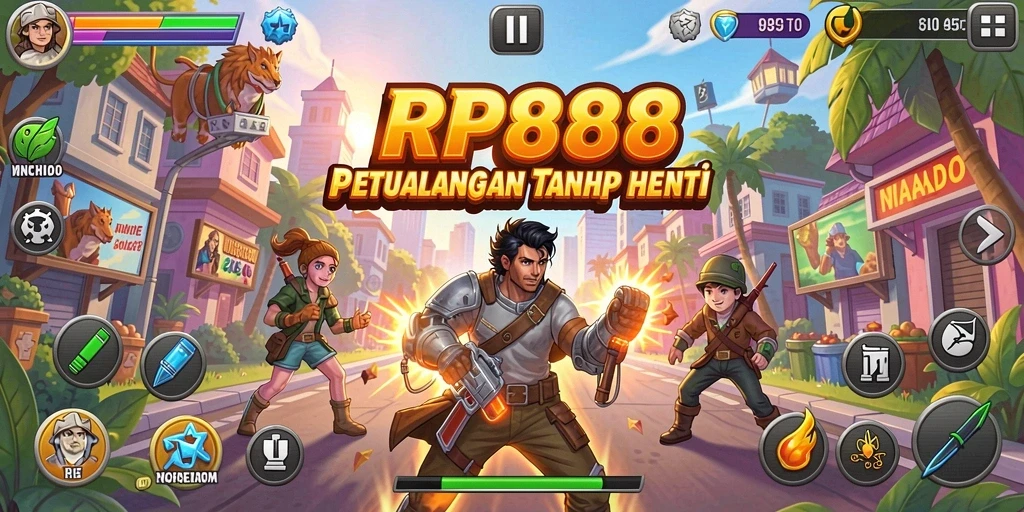 Tampilan gameplay RP888 dengan tantangan seru dan grafis menarik.