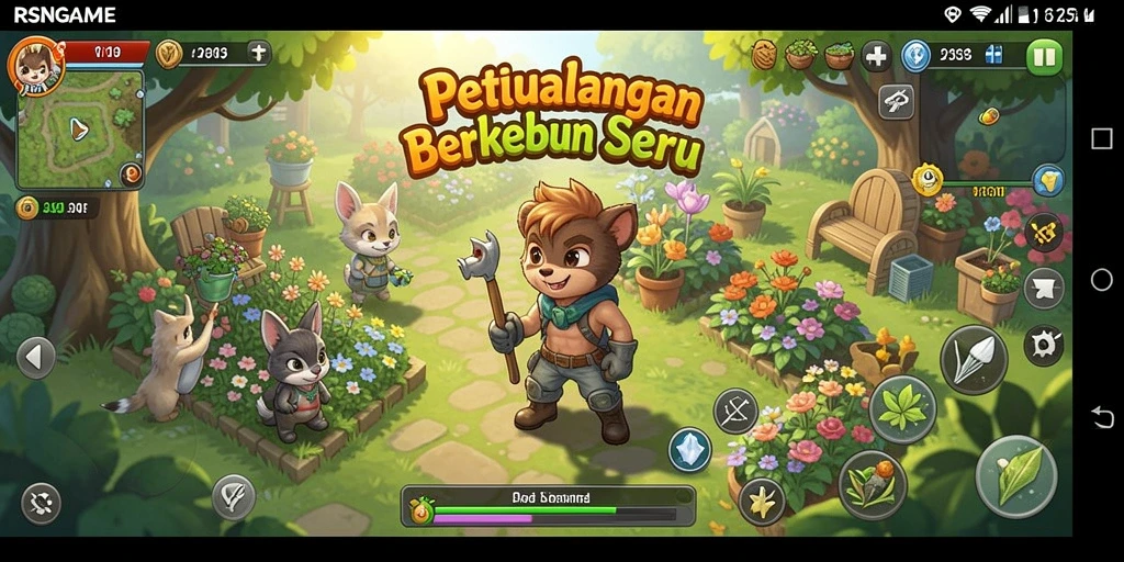 Tangkapan layar gameplay RSNGAME saat berkebun dengan tanaman subur.