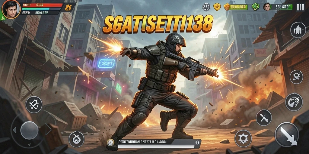 Tampilan gameplay action intens dalam SATSET138 dengan grafis menawan.