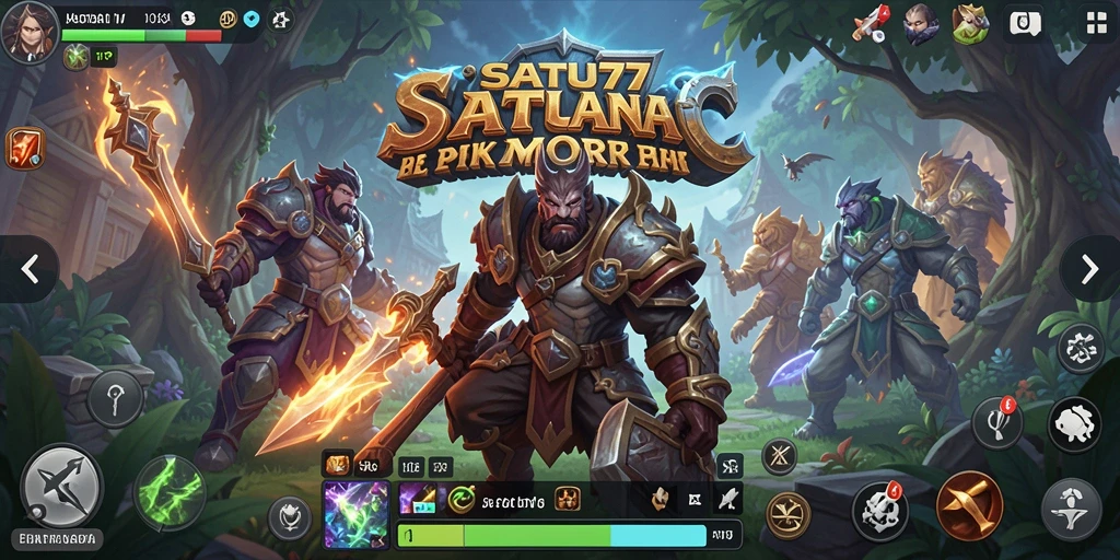 Screenshot utama SATU77 menampilkan aksi seru dalam pertarungan MMORPG.