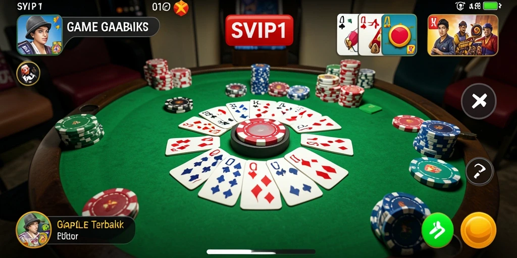 Tampilan gameplay SVIP1 yang menarik saat bermain Gaple.