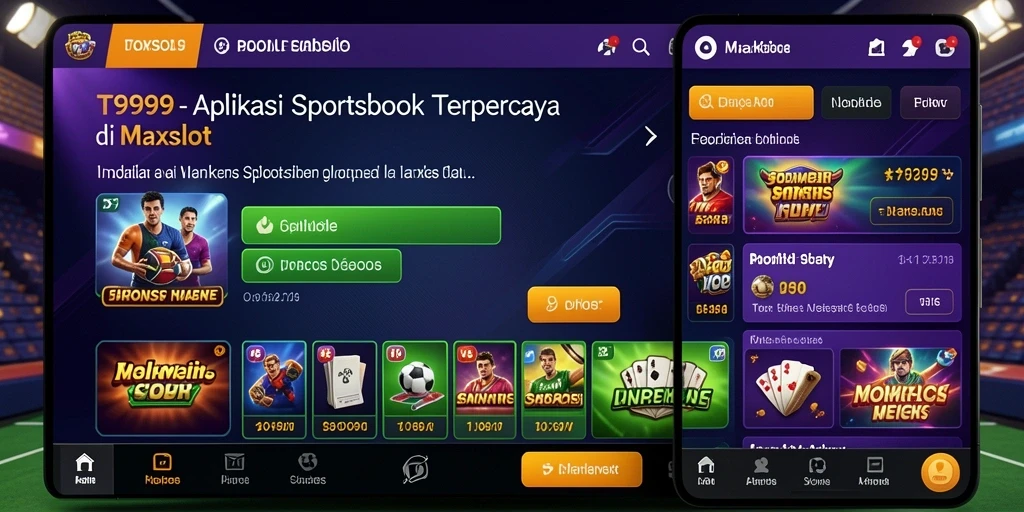 Tampilan gameplay seru T9999 dalam taruhan olahraga.
