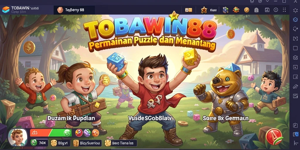 Screenshot gameplay TOBAWIN88 yang menunjukkan tantangan Puzzle.