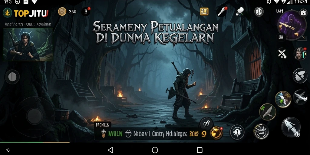 Screenshot momen menegangkan dari gameplay TOPJITU.