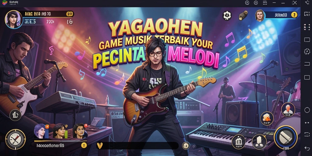 Screenshot gameplay YAGAOHEN menampilkan pemain mengikuti irama musik.